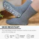 ZAKASA Non Slip Grip Socks - Non Skid Crew Grippy Socks for Men Women Anti Slip Grippers for Elderly Hospital Yoga Pilates (Black, L)