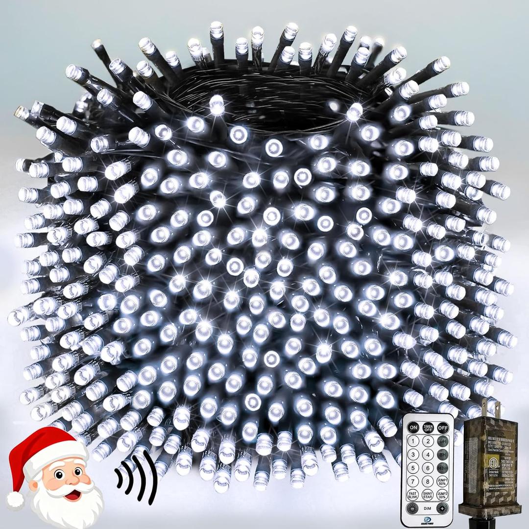 Voice Controlled Christmas Lights with Remote, 264 FT 800 LED String Lights Indoor Outdoor with 12 Modes 3 Timers, Dimmable Twinkle Light Plug in Waterproof for Xmas Tree Party Decor, Cool White
