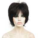Lydell Short Layered Shaggy Full Wavy Synthetic Wigs (Dark Brown)