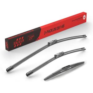 BERG REGEN 26"+20" Windshield Wiper Blades with 14" Rear Automotive Replacement Set for Subaru Ascent 2019 2020 2021 2022 2023  Genuine OEM Quality (Set of 3)