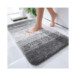 Yimobra Bathroom Rugs Mat 24x16, Extra Soft Absorbent Microfiber Bath Rugs, Rubber Backing, Quick Dry, Machine Washable Bath Mats for Bathroom Floor, Tub and Shower, Home Decor Accessories, Grey