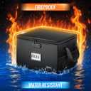 DEEGO Fireproof Document Box, Water-Resistant File Organizer Box with Lock for Document Safe, Collapsible File Organizer with Handle, Filing Cabinets for Home Office for Hanging Letter/Legal Folder