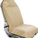 Waterproof Sweating Car Seat Cover for Post Gym Workout, Running, Swimming, Beach and Hiking, Universal Fit Non-Slip Seat Protector for Cars SUV Trucks, Machine Washable (Off-White)