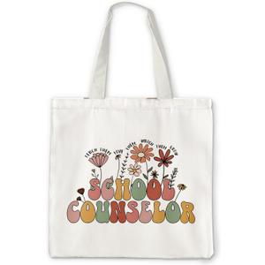 School Counselor Canvas Tote Bag - Thank You Gifts for Guidance Counselor, Teacher Reusable Bag for Shopping Work