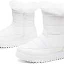 ZGR Womens Winter Snow Boots with furry,Waterproof Black and White Boots for women,Warm Mid Calf Boots for Outdoor (7.5)