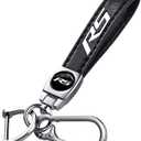 Leather Metal Car Keychain Keyring Compatible with Chevy Camaro RS Car Accessories