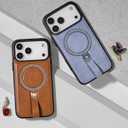for iPhone 16 Pro Max Leather Case with Glitter Sparkly Shiny Stand | Fits for MagSafe (Sky Blue, iPhone 16 Pro Max)