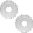 2 Pack PU Ceiling Medallion for Chandeliers, 12 Inch OD x 3.5 Inch ID Chandelier Medallion Ceiling Fan Decorative Plate, White Home Lighting Ceiling Medallions Cover Plate for Light Trim