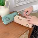 Cosmetic Bags for Women - 3PCs Corduroy Cosmetic Bag Aesthetic Women Handbags Purses Smile Dots Makeup Organizer Storage Makeup Bag Girls Case Bags (3Pcs green)