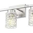 Emliviar 5-Light Modern Bathroom Vanity Light with Clear Geometric Glass, 40 Modern Brushed Nickel Bathroom Wall Light, E26 Base, HE294B-5W BN