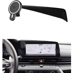 PZK Car Phone Holder for Hyundai Elantra 2021-2025 SE/SEL/Sport/Limited/N Line Accessories 8-Inch/10.25-Inch Screen Magnetic 15W Fast Wireless Charger Car Phone Mount Not Affect Air Vent