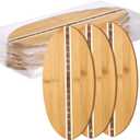 6 Pcs Bamboo Surfboard Cutting Board Surf Shaped Wood Serving and Cutting Board Surfboard Decoration Bar Serving plate Set with Stylish Stripe Design(14.5 x 6 Inch)
