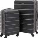 Travelers Club Harper Luggage, Black, 2 Piece Set