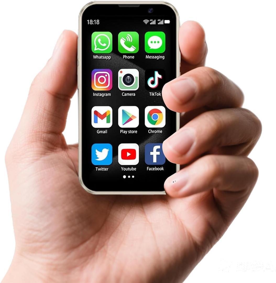 Mini 3G Smartphone Unlock, 3-inch high-Definition Touch Screen Dual SIM Card Dual Standby Mini Phone, Portable Backup Compact Phone, Suitable for Students and Children as Gifts (Golden, 2GB+16GB)