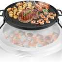Onlyfire Cast Iron Griddle, Grill Cookware for Solo Stove Bonfire 19.5" Fire Pit and Yukon fire Pit, Portable Round Iron Pan with 3 Removable Legs for Outdoor BBQ Cooking & Camping