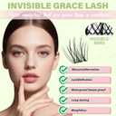 KEYYOU Lisbon Lash Clusters Kit Fairy Lash Extension Kit C Curl 108Pcs Eyelash Extension Kit Wispy Natural Invisible Band Lash Kit with Waterproof DIY Lash Extension Kit at Home(Lisbon-C-8-16MIX)