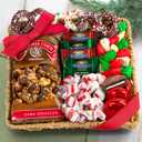 A Gift Inside Holiday Classic Chocolate, Candy & Crunch Gift Basket With Handmade Chocolates, Ghirardelli, Caramel Corn for Gourmet Christmas Food Gift, BBD: 09/25/26