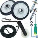 [Upgraded] 4392065 Dryer Repair Kit with 349241T Drum Roller Kit 691366 Idler Pulley 341241 Dryer Belt WPW10359269 and WPW10359270 Set Assembly Tool Kit for Whirlpool Kenmore Maytag Dryers