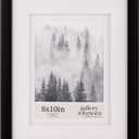 Gallery Solutions - 8"x10" Black Frame - Double White Mat - Wall/Tabletop Display - Perfect Fit for 5"x7" Photos - Versatile Mounting Options - Rectangular Tabletop - Poster Frame