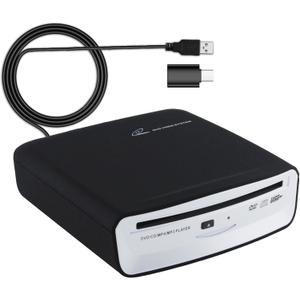 USB External Car Universal CD Player USB Connection Portable CD Player for Car Android Navigation/TV/MacBook pro/Laptops Desktops with Plug and Play