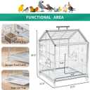 20.5 inch Small Bird Cage, Parrot Cage, Portable Bird Carrier, Travel Carrier Cage for Home, Outing, Pet Clinic, Temporary Placement, for Small Medium Birds(White)