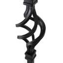 S08 Wrought Iron Balusters Set of 10 Decorative Metal Balusters for Decks Spiral Stair Railing 1/2-inch Hollow Single Basket Iron Spindles Satin Black Metal Railing