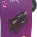 Philips USB Car Charger With Two Ports, With USB-A And USB-C