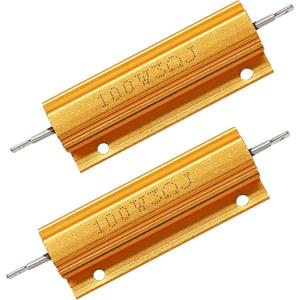 Hordion 2 Pack Aluminum Case Resistor 100W 3 Ohm, Wirewound Resistors Chassis Mounted Screw Tap Power Resistor Adapter for Inverter LED Lights Speakers, ZC2405132769