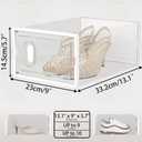 SIMPDIY Shoe Storage, 12 Pack Shoe Organizer for Closet, Shoe Boxes Clear Plastic Stackable Shoe Containers with Lids for Size 10