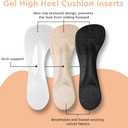 3/4 High Heel Cushion Insoles, Self-Adhesive Arch Support Inserts for Flat Feet and Arch Pain Relief, Gel Shoe Inserts for Sandal, Flats and High Heels (2 Pairs, Beige+ Black, Women's 5-8.5)