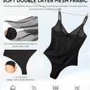 Nebility Shapewear Bodysuits for Women Tummy Control Slimming V Neck Shapewear Bodysuit Thong Body shaper with Underwire (Black) Small