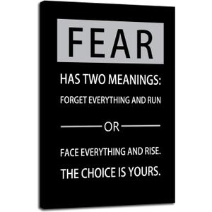 Inspirational Wall Art Fear Has Two Meanings Motivational Canvas Painting Entrepreneur Quotes Poster Prints Wall Pictures for Living Room Home Decor Office Framed Ready to Hang [12''W x 18''H]