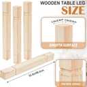 Threehoney 4 Pcs Farmhouse Table Legs, 35.5" x3.5'' Pine Dining Table Legs for Furniture Unfinished Wooden Furniture Dining Cottage Bench Coffee for DIY(Raised Panel)