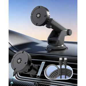 25W for MagSafe Car Mount Charger with Cooling Fan, Qi2.2 Magnetic Car Phone Holder for iPhone, 360 Adjustable Fast Wireless Cars Charging for iPhone 17/16/15/14/13, Air Vent & Dash Mount
