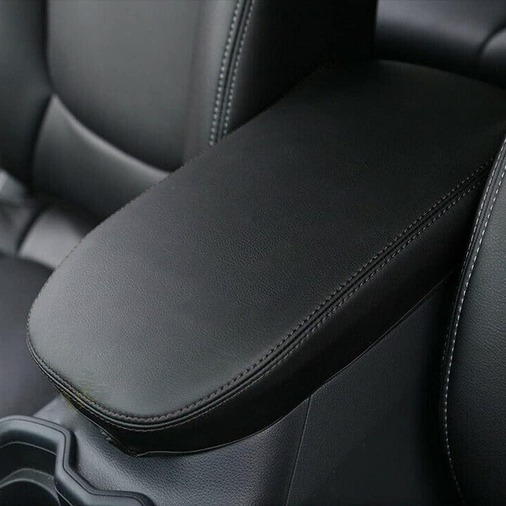INTGET Center Console Armrest Cover for 2025 Toyota RAV4 Accessories 2024 2023 2022 2021 2020 2019 Leather Middle Console Lid Cover Pad Protector Elbow Arm Rest Covering Car(Black)