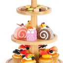 Cupcake Stand, Cupcake Tower, Tiered Tray Stand, 3 tier Cupcake Stand Cupcake Display Pastry Serving Tray Platter for Wedding Tea Birthday Party, Bamboo, 10'' (CSB9.5-3)