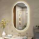BEAUTYPEAK 40x24 LED Oval Bathroom Mirror with Lights, Backlit + Front Lit