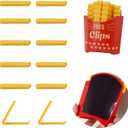 Magnetic Fries Clips Set of 12 Clips with Durable Plastic Holder Keep Food Fresh & Organized Novelty Design for Fridge Seal Chips Bags & Packages Cute & Practical Kitchen Accessories