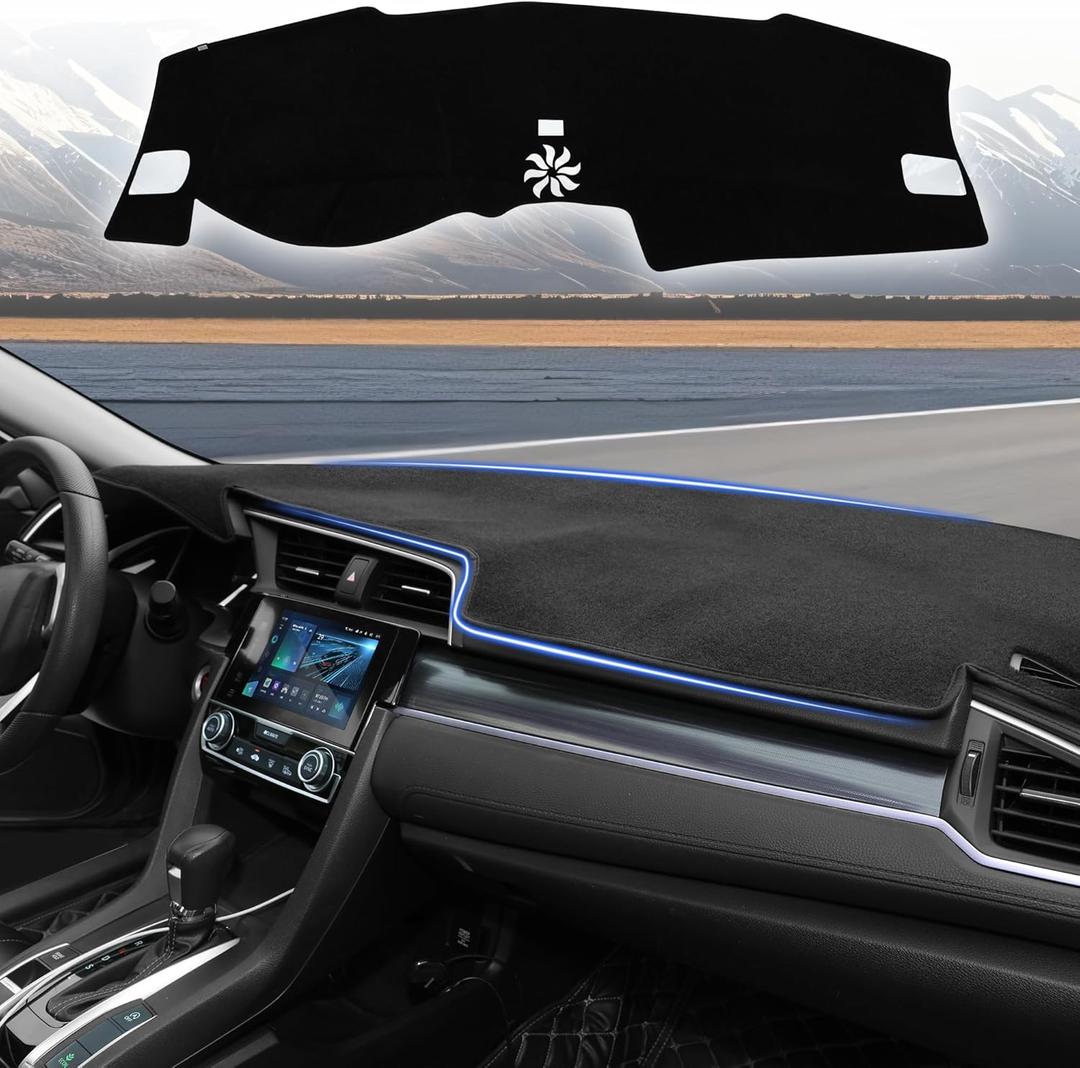 YYCKE Dash Cover Mat Custom Accessories Dashboard Pad Fit for 2022-2024 2025 2026 Honda Civic Accessories Dashboard Pad Carpet Protector