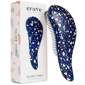 Crave Naturals Glide Thru Hair Brush - Detangler Brush for Curly, Straight, Wet or Dry Hair - Gentle Detangling Brushes for Adults, Kids, Toddlers - Hair Accessories for Women, 7.5"x3" - Terazzo (1 Pack (Regular), Terrazzo) Crave Naturals Glide Thru Hair Brush - Detangler Brush for Curly, Straight, Wet or Dry Hair - Gentle Detangling Brushes for Adults, Kids, Toddlers - Hair Accessories for Women, 7.5"x3" - Terazzo (1 Pack (Regular), Terrazzo)