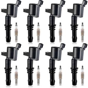 ENA Set of 8 Iridium Spark Plug and 8 Ignition Coil Pack Compatible with Ford 2005 2006 2007 2008 Explorer Sport Trac Mustang Mercury Mountaineer 4.6L V8 Replacement for FD508 SP514