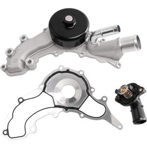 Engine Water Pump Thermostat Kit Compatible with 300 Town & Country Avenger Challenger Durango Grand Caravan Journey & Grand Cherokee Promaster 1500 2500 3500 3.6L V6 Engine, Replace # AW6169