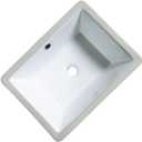 Small Undermount Bathroom Sinks Rectangular 16 Inch Bathroom Vanity Sink White Porcelain Vessel Sink Cabinet 15.75" x 11.82" Ceramic Wash Basin Sink With Overflow Tiny Lavamanos Para Baos