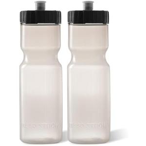50 Strong Sports Water Bottles – Reusable 22 oz BPA-Free Plastic Bottles with Pull Top Cap – Made in USA – Top Rack Dishwasher Safe – Fits Most Bike Cages Brand