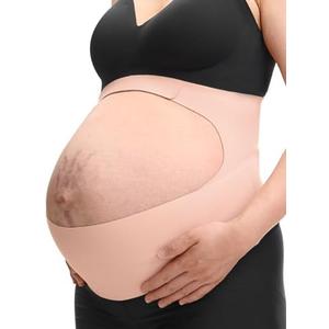 Momcozy Pregnancy Belly Band, CozySupport Ergonest Maternity Belly Band, Invisible Pregnancy Belt for Back, Abdomen, Waist, Size M