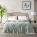 INK+IVY Bree Knit Throw Blanket for Bed, Sofa, and Couch, Lightweight, Breathable, Soft & Cozy Summer Blanket, King (108 in x 90 in), Aqua