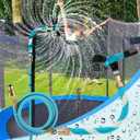 Trampoline Sprinkler for Kids Backyard Water Park Net Friendly WaterWhirl Outdoor Game Toys Adjustable Summer Toys Included Accessories Tool Exclusive Copyright (Blue)