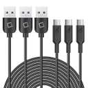 Cellet Micro USB Cable, [3-Pack] (3.3ft) Premium Micro USB Cable Perfect Lengths Set High Speed Sync Quick Charging USB 2.0 A Male to Micro B Cable (Black) for Samsung Galaxy S7, S7 Edge, 4ft