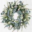 26IN Spring Wreath for Front Door,Large Eucalyptus Artificial Greenery Wreath Indoor Outdoor for Porch Window Wall Farmhouse Home Holiday Hanging Decor Spring Summer Fall Winter All Seasons