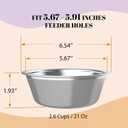 AVERYDAY 21oz Stainless Steel Dog Bowls Set, 2 Pack for Replacement Dogs Bowl Stand, 2.6 Cups Metal Dog Bowls, 5 Inch Small Dogs Water Bowl for Raised Feeder with Opening 5.67-5.91"
